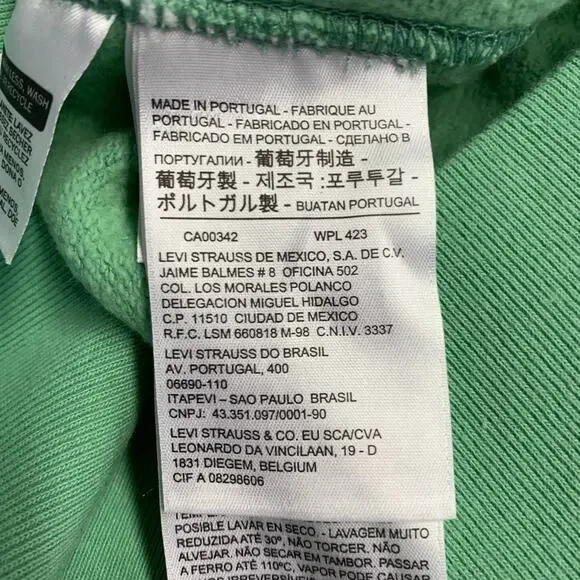 LEVI'S VINTAGE Size S Leaf Green Cotton Crew Neck Sweatshirt